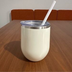 Maars Shimmery Off-White Insulated Wine Tumbler